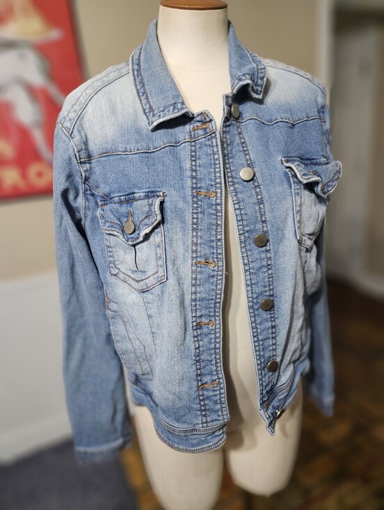 love, Fire Jackets & Blazers - Love Fire Denim Distressed Jean Jacket XL